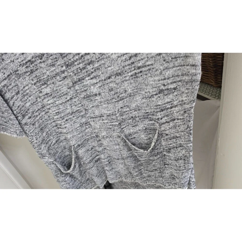Women’s L Gray Boho Hi Low Tunic Dress Oversized Beach Cover Up Linen Resort